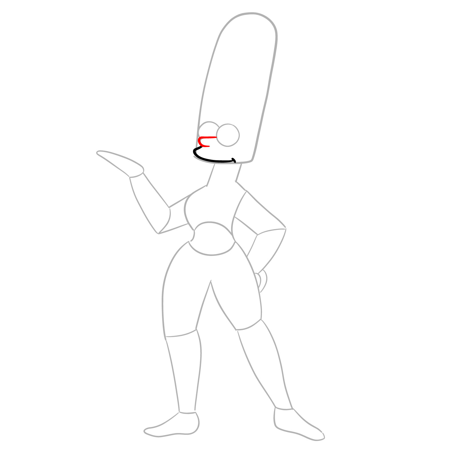 How to draw Marge as a mummy - step 05
