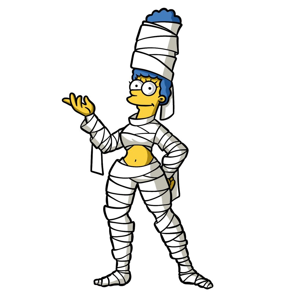 How to draw Marge as a mummy