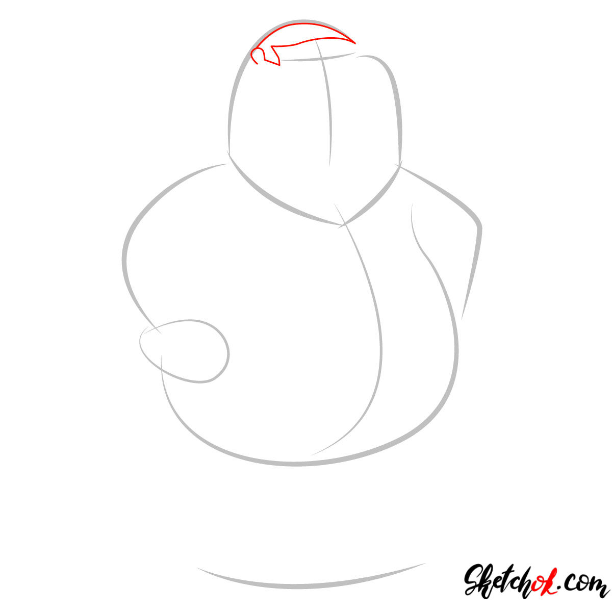 How to draw Peter Griffin - step 02