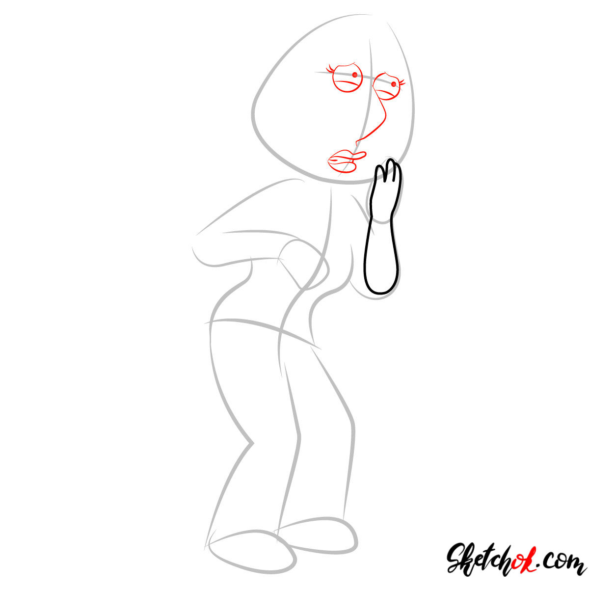How to draw Lois Griffin - step 03