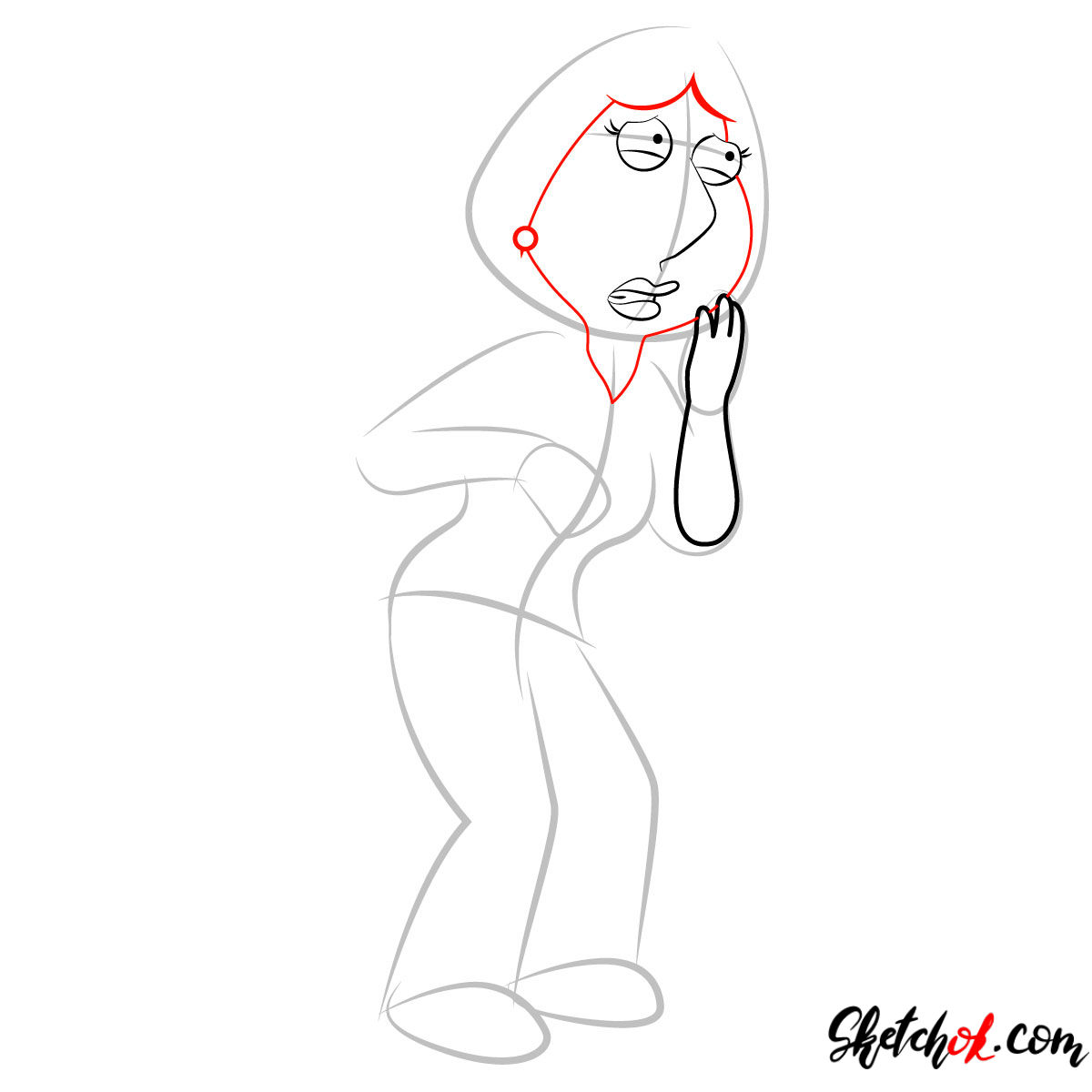 How to draw Lois Griffin - step 04