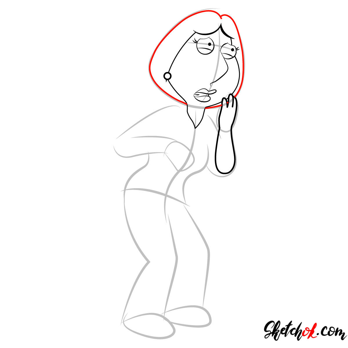 How to draw Lois Griffin - step 05