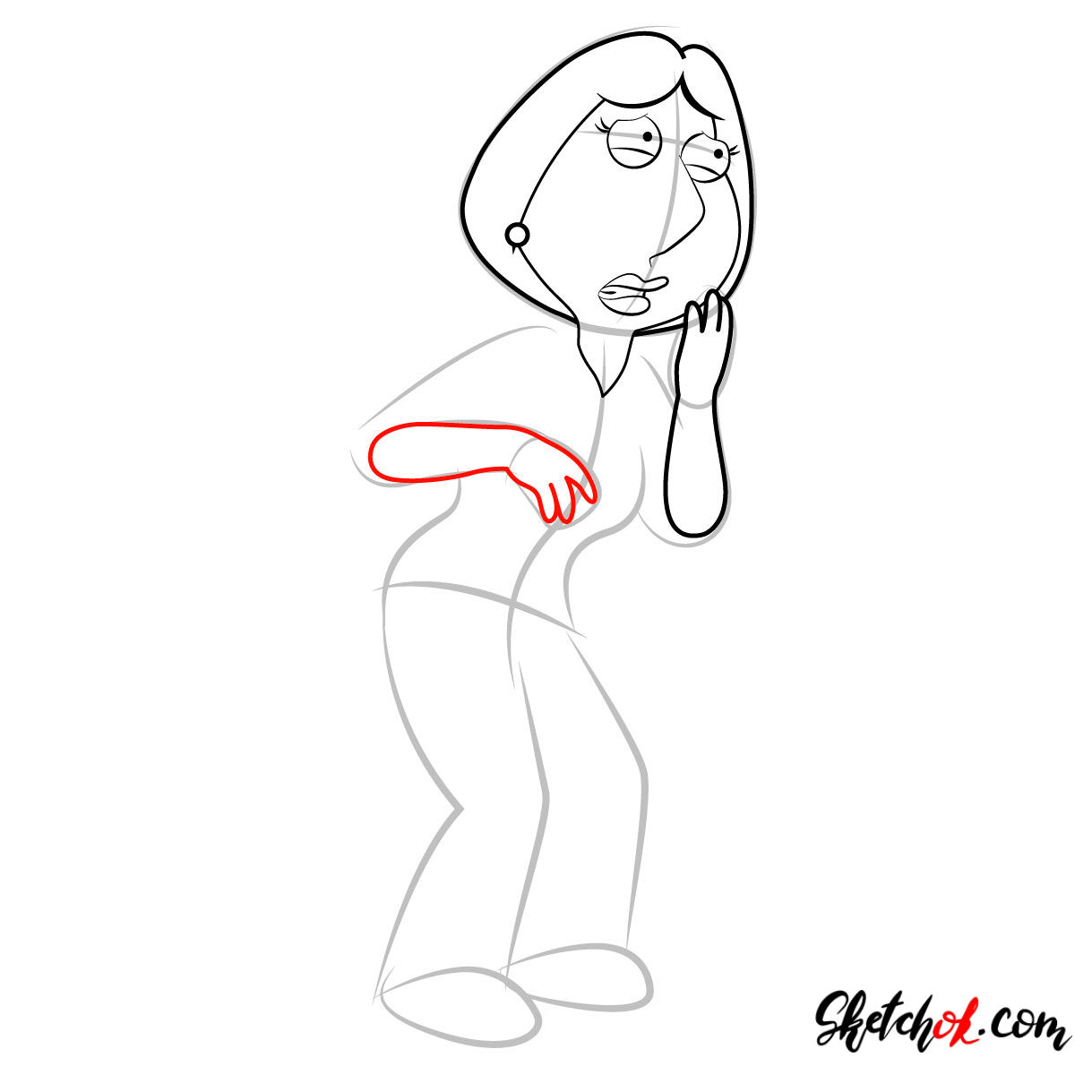 How to draw Lois Griffin - step 06