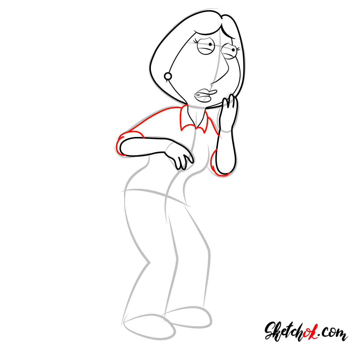 How to draw Lois Griffin - step 07