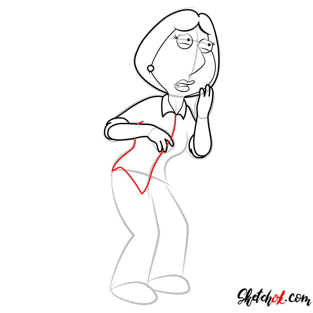 How to draw Lois Griffin - step 08