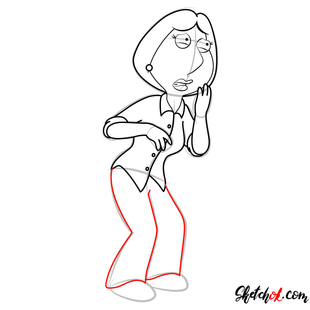 How to draw Lois Griffin - step 10