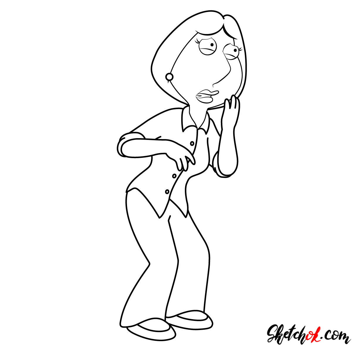 How to draw Lois Griffin - step 12