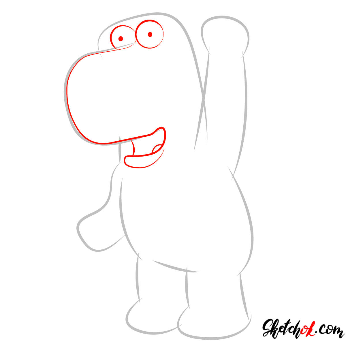 How to draw Brian Griffin - step 02