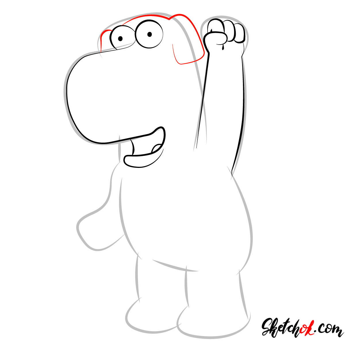 How to draw Brian Griffin - step 04
