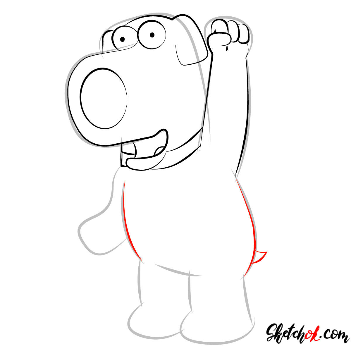 How to draw Brian Griffin -  step 06