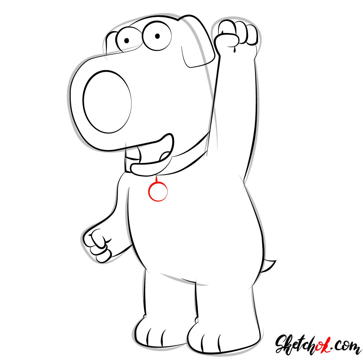 How to draw Brian Griffin - step 09