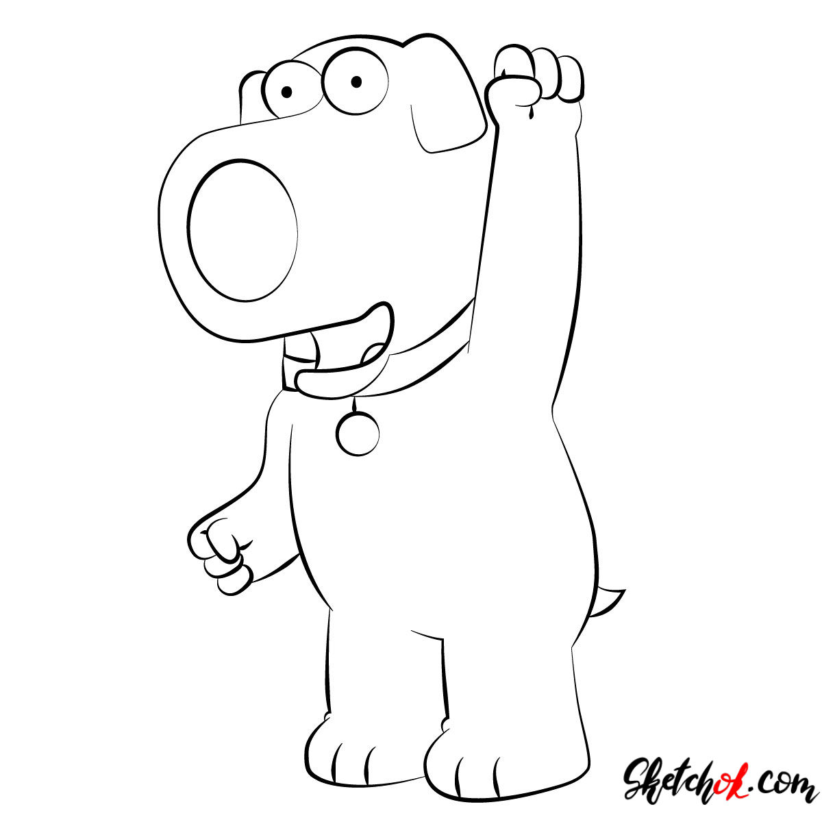 How to draw Brian Griffin - step 10