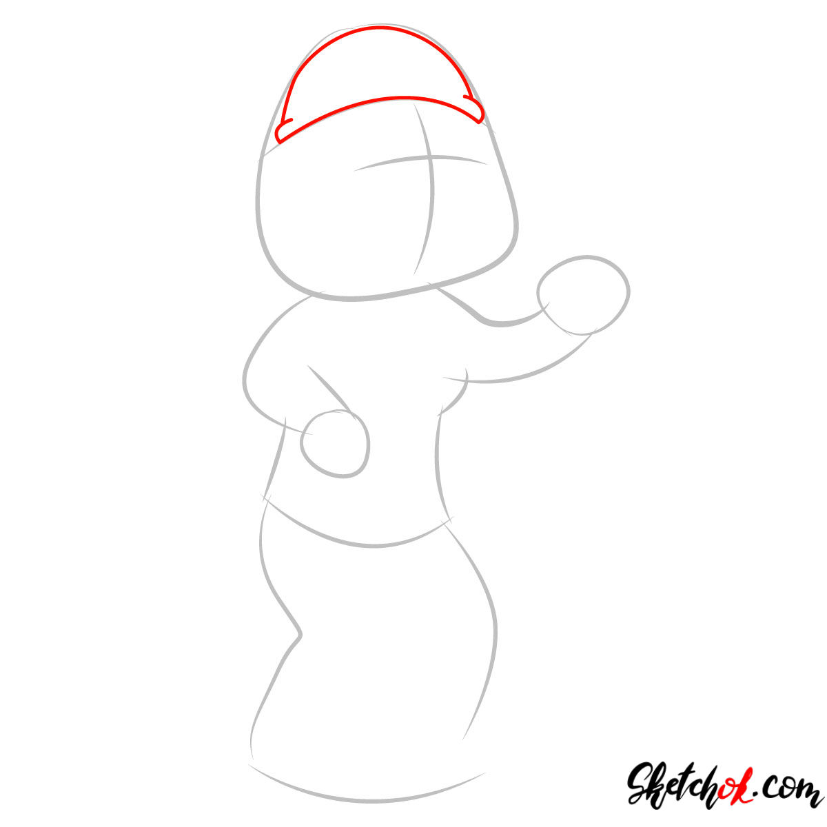 How to draw Meg Griffin - step 02