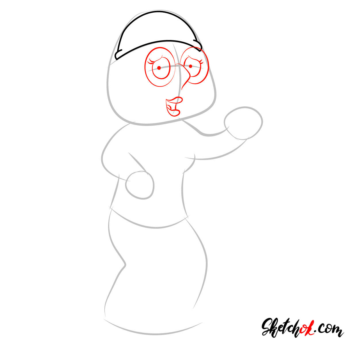 How to draw Meg Griffin - step 03