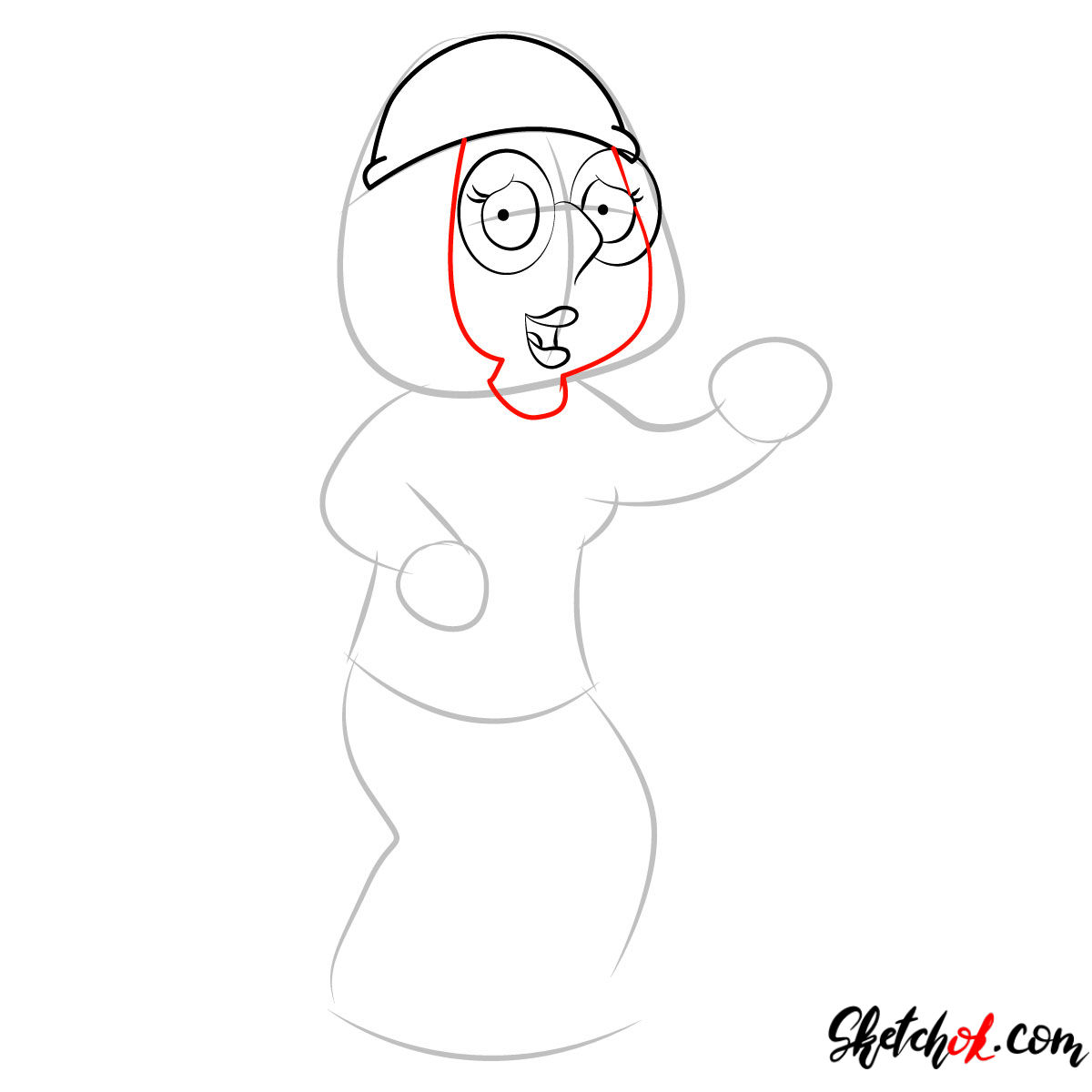 How to draw Meg Griffin - step 04