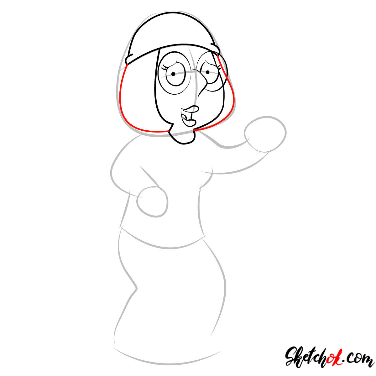 How to draw Meg Griffin - step 05