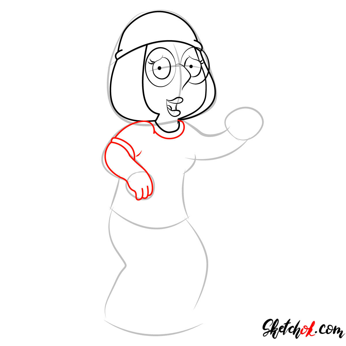 How to draw Meg Griffin - step 06