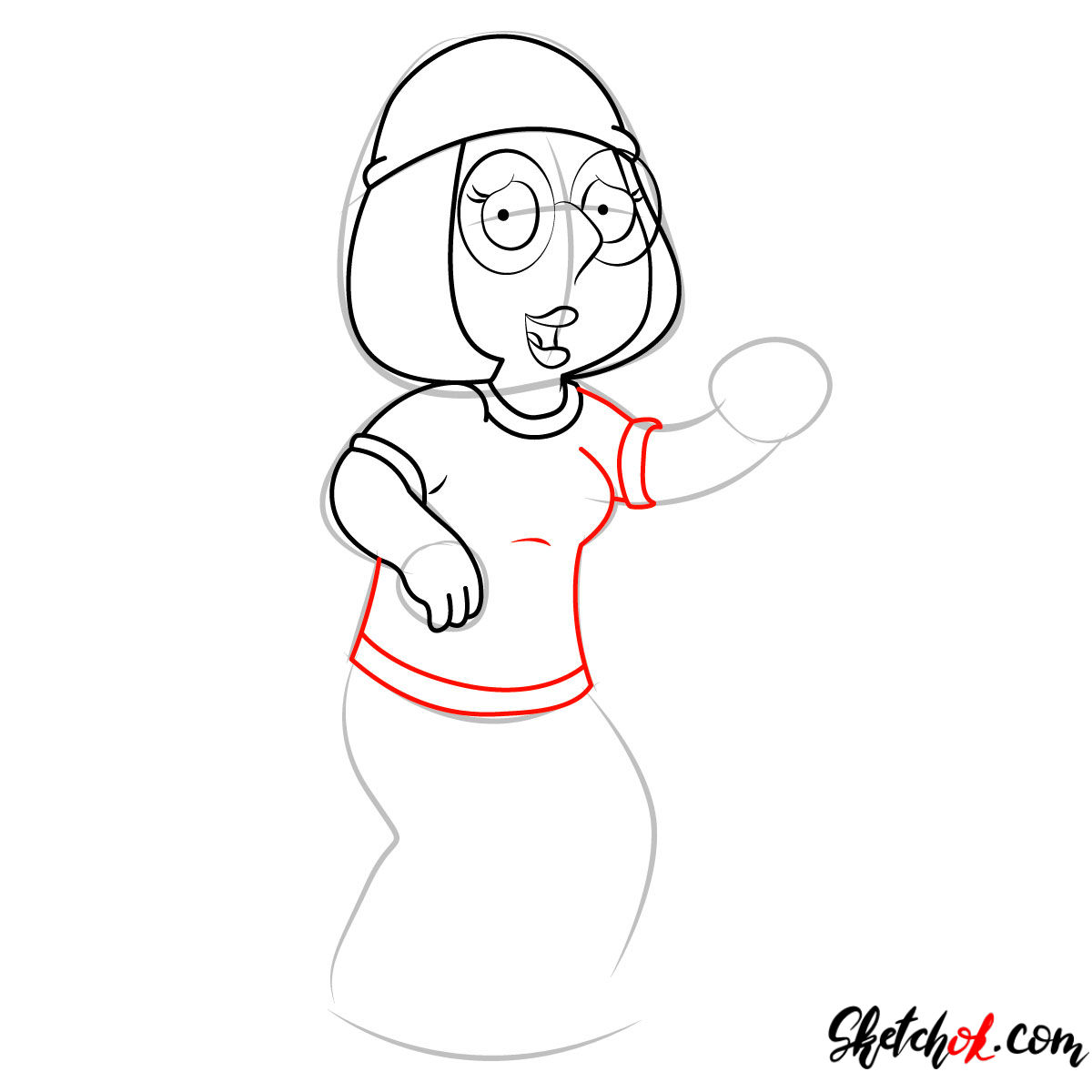 How to draw Meg Griffin - step 07