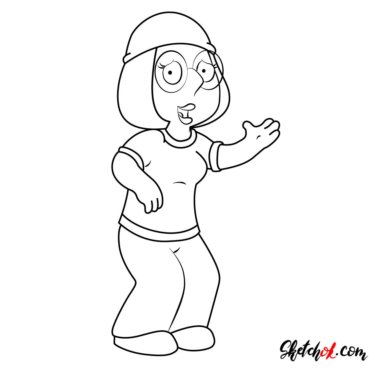 How to draw Meg Griffin Sketchok easy drawing guides