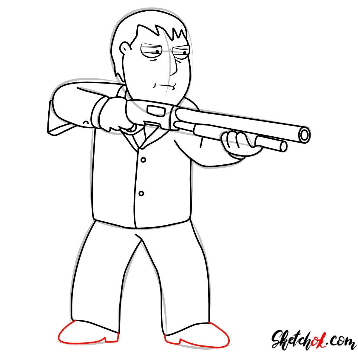 How to draw Mayor Adam West - step 11