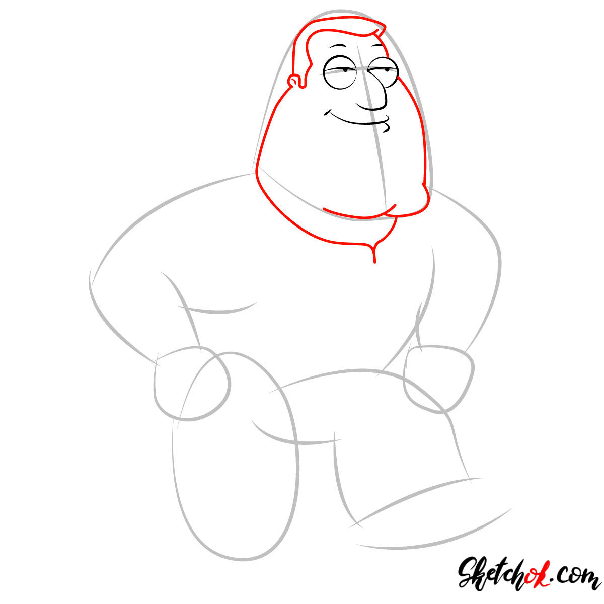 How to draw Joe Swanson - step 03