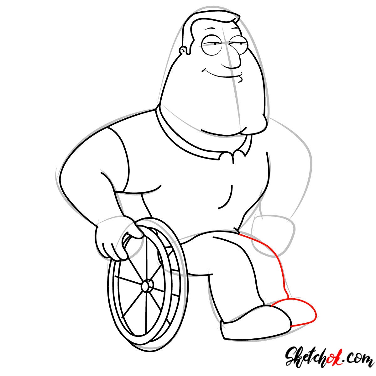 How to draw Joe Swanson - step 08