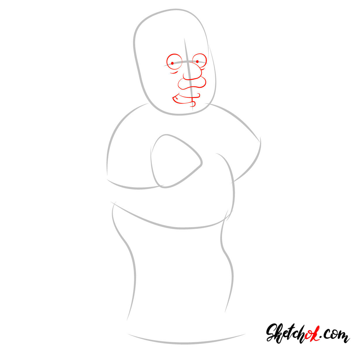 How to draw Cleveland Brown - step 02