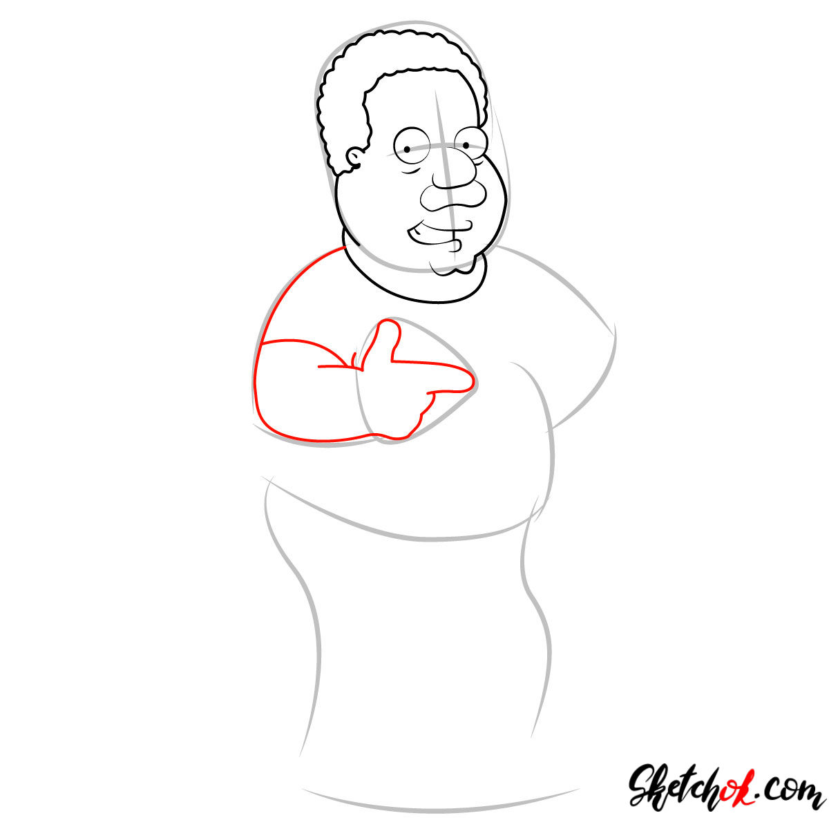 How to draw Cleveland Brown - step 05