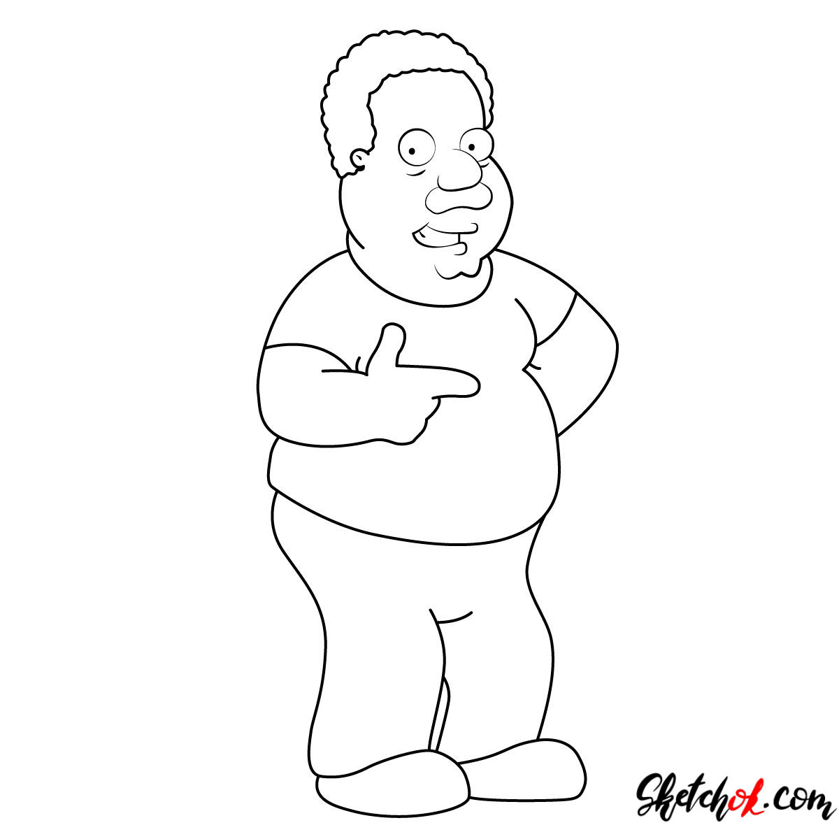 How to draw Cleveland Brown - step 10
