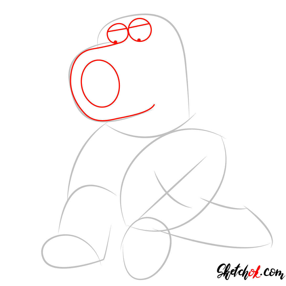 How to draw Stewie and Brian Griffin - step 02
