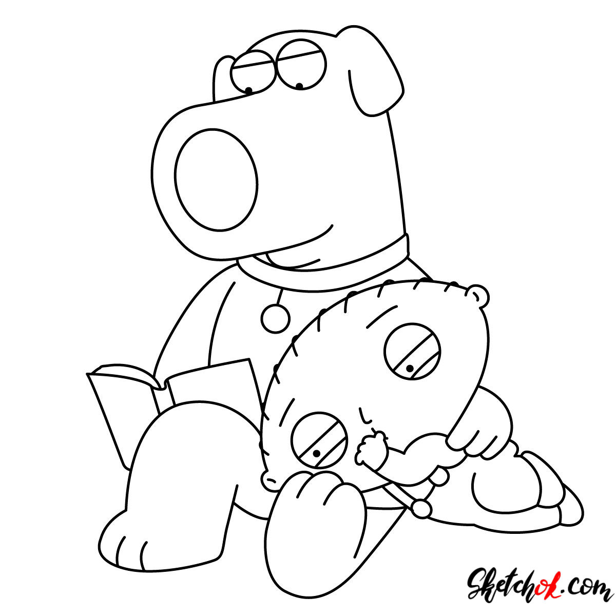 How to draw Stewie and Brian Griffin - step 11