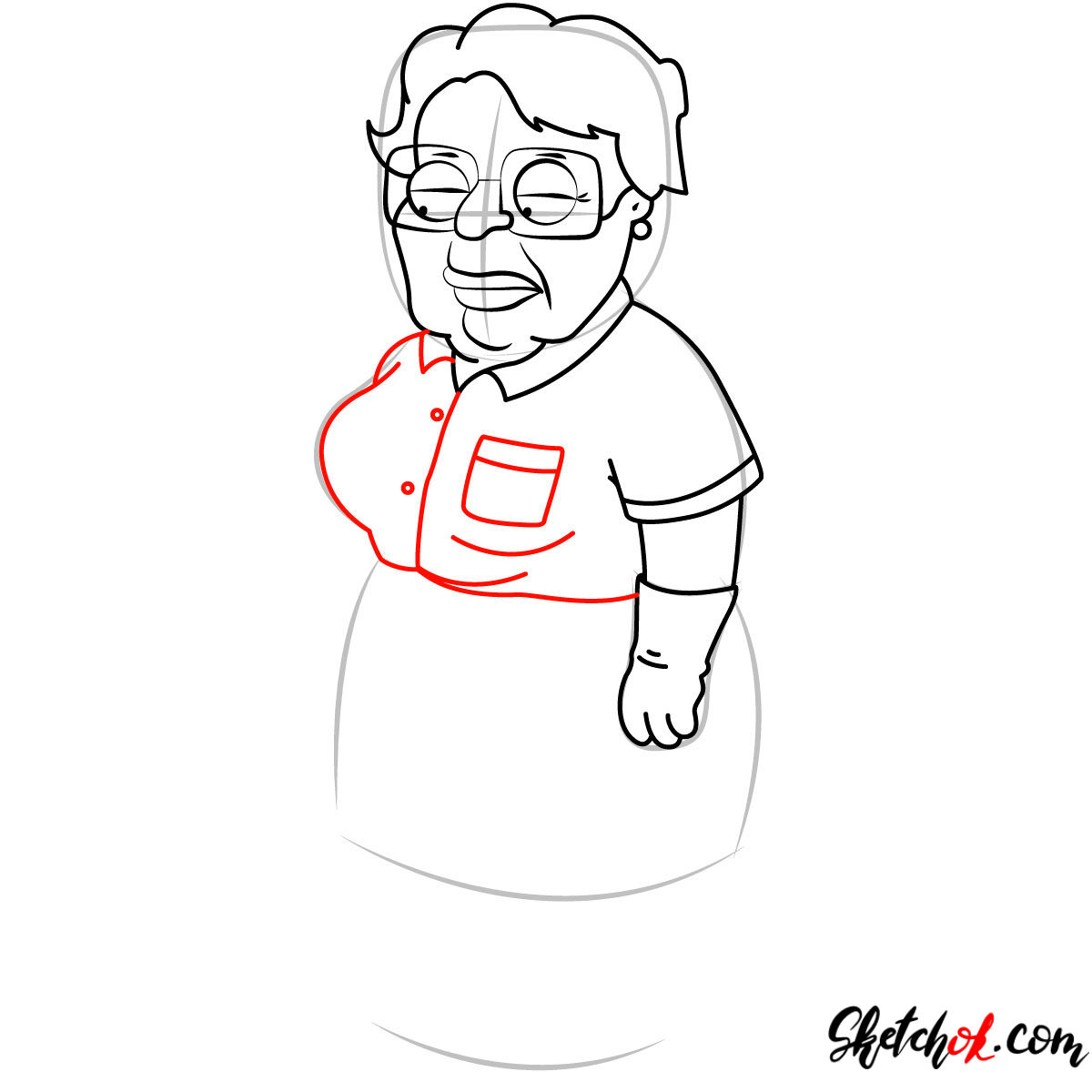 How to draw Consuela (Family Guy) - step 06