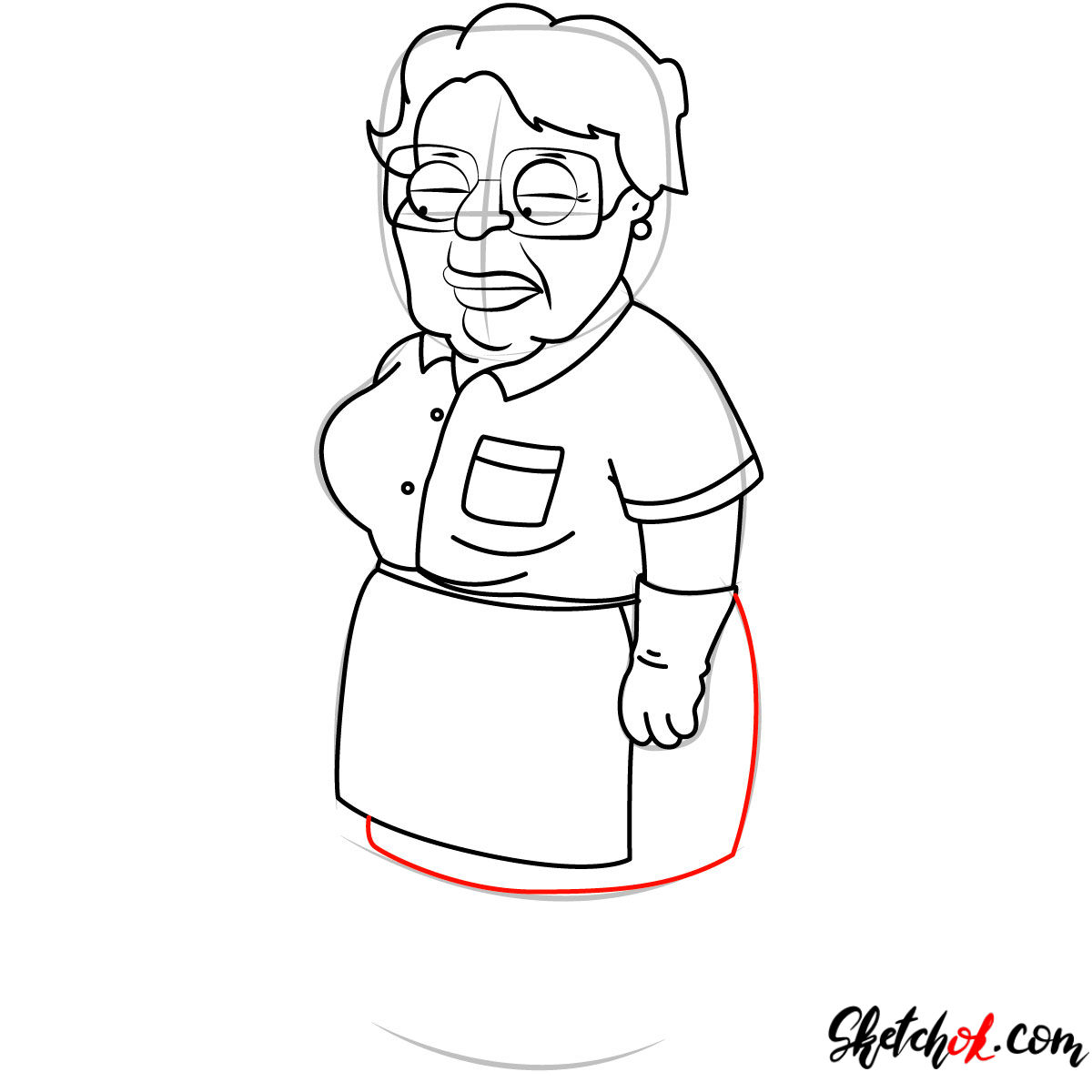 How to draw Consuela (Family Guy) - step 08