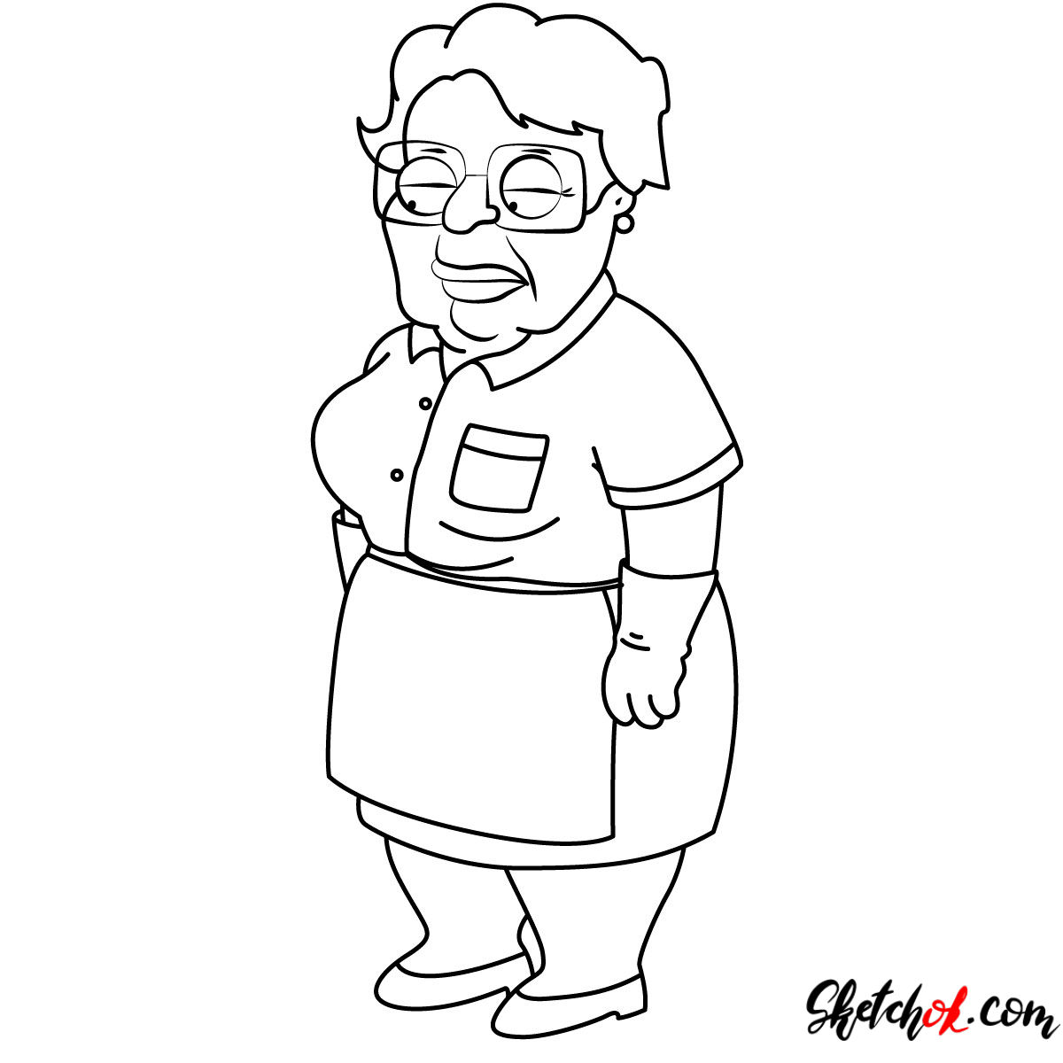 How to draw Consuela (Family Guy) - step 12