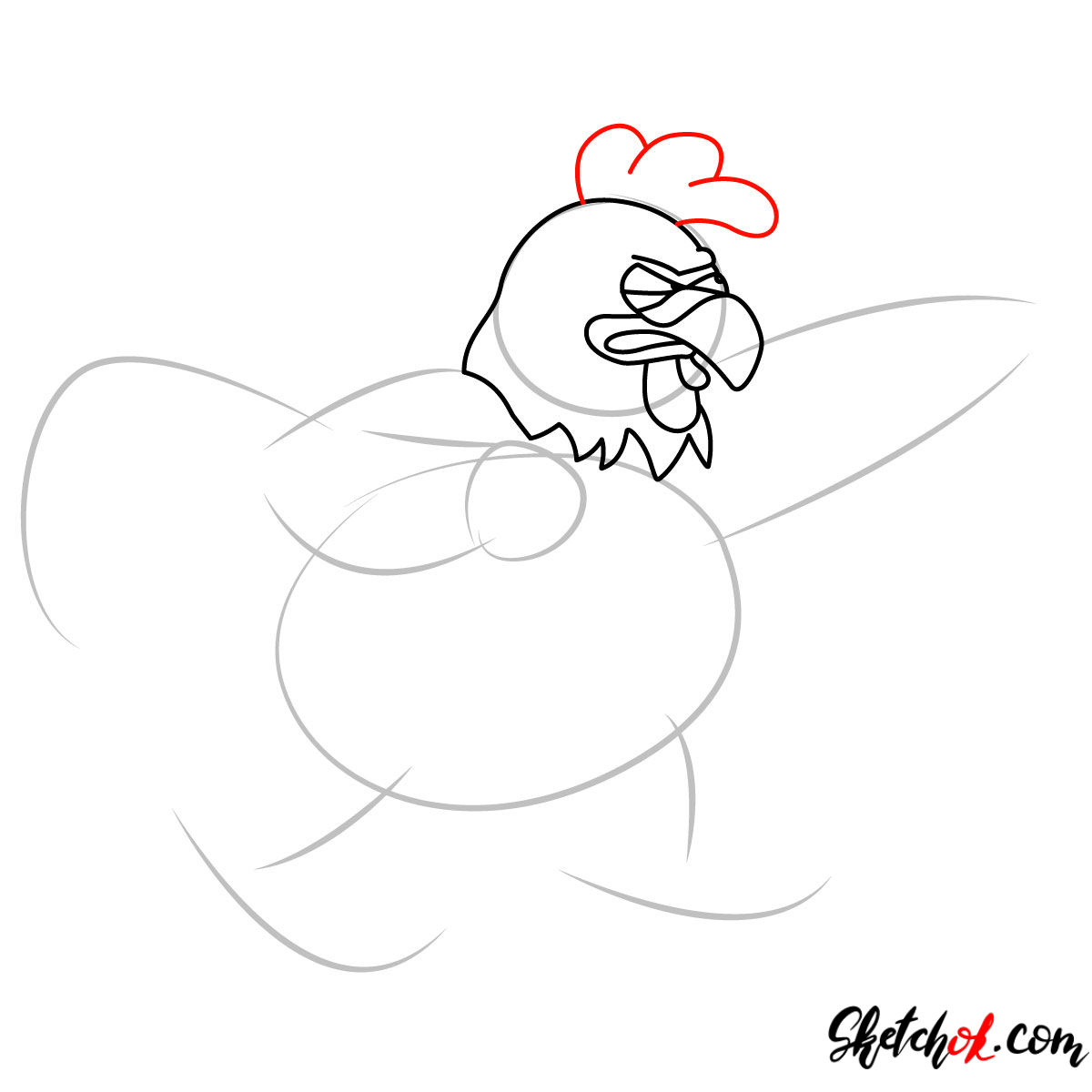 How to draw Ernie the Giant Chicken - step 04