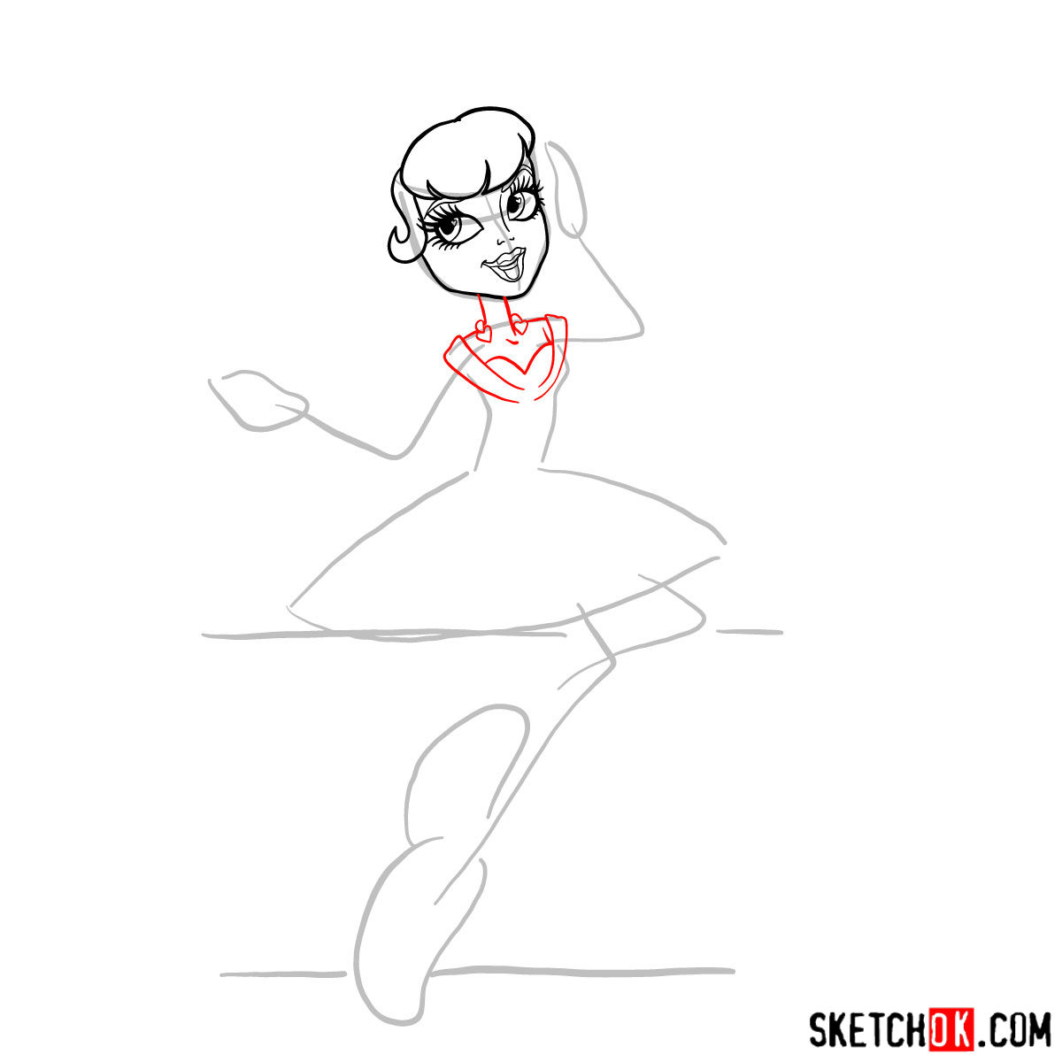 How to draw C.A. Cupid step by step - step 05
