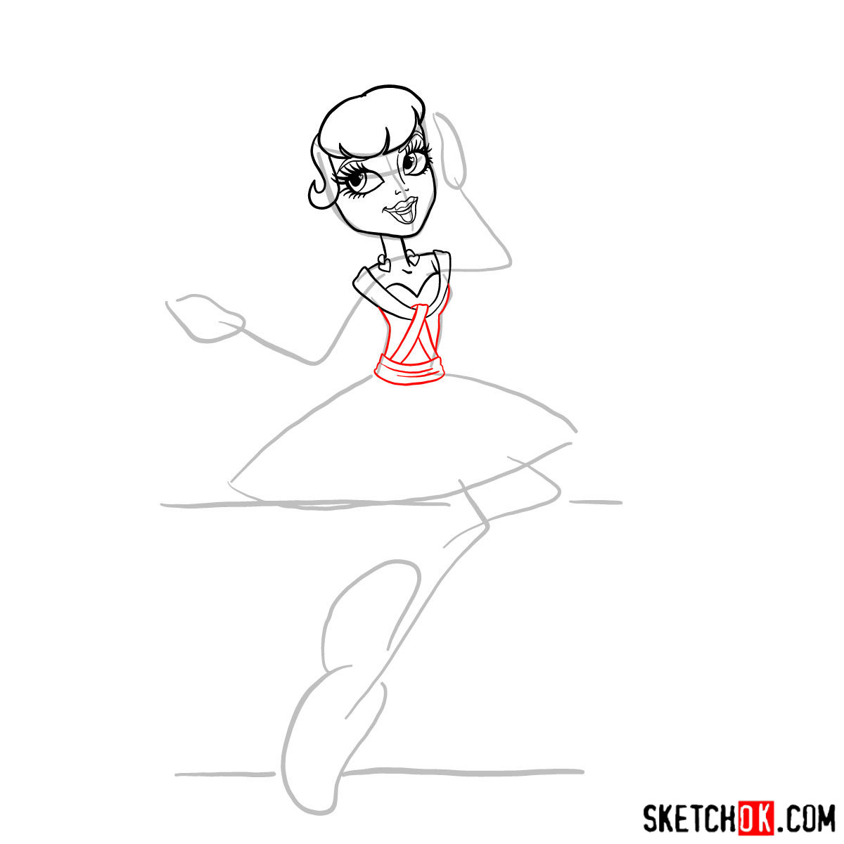 How to draw C.A. Cupid step by step - step 06