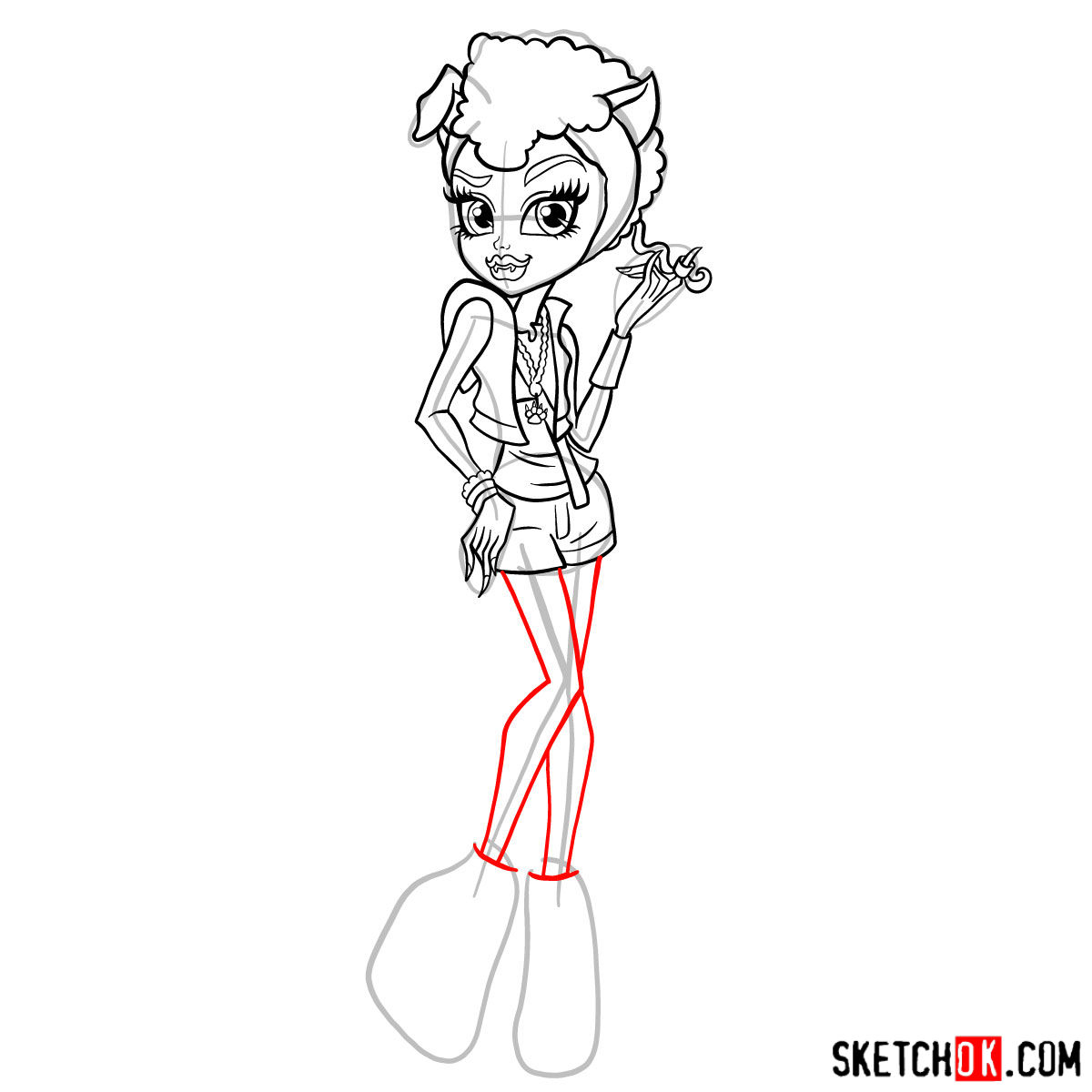 How to draw Howleen Wolf - step 13