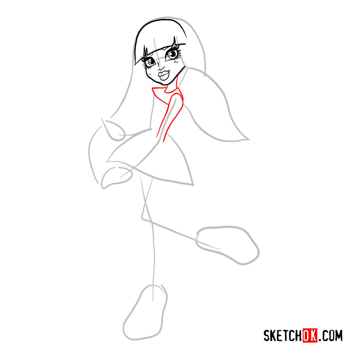 How to draw Rochelle Goyle - step 04
