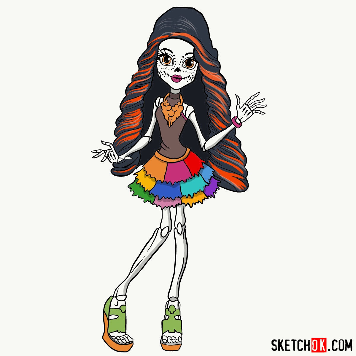 Monster High Ever After High Doll Art Skelita Calaveras class room  fictional Character doll bratz png  PNGWing