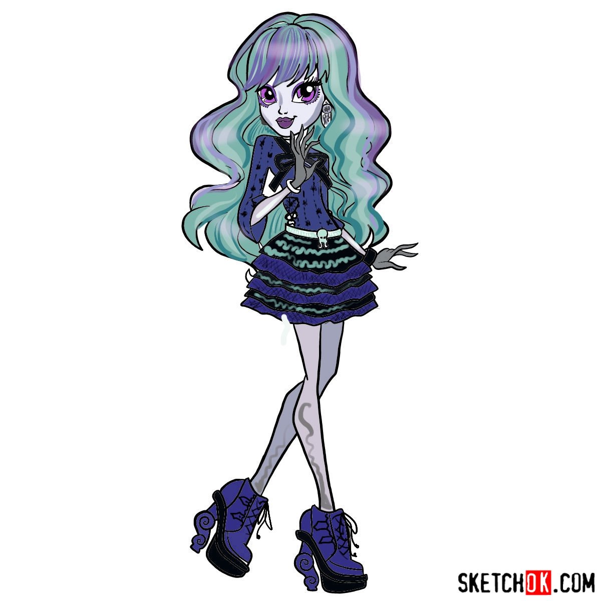 How to draw Twyla from Monster High