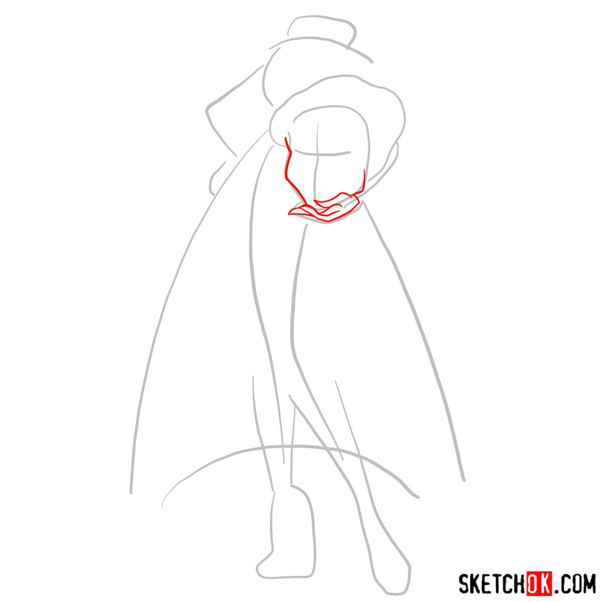 How to draw Headless Headmistress Bloodgood - step 02