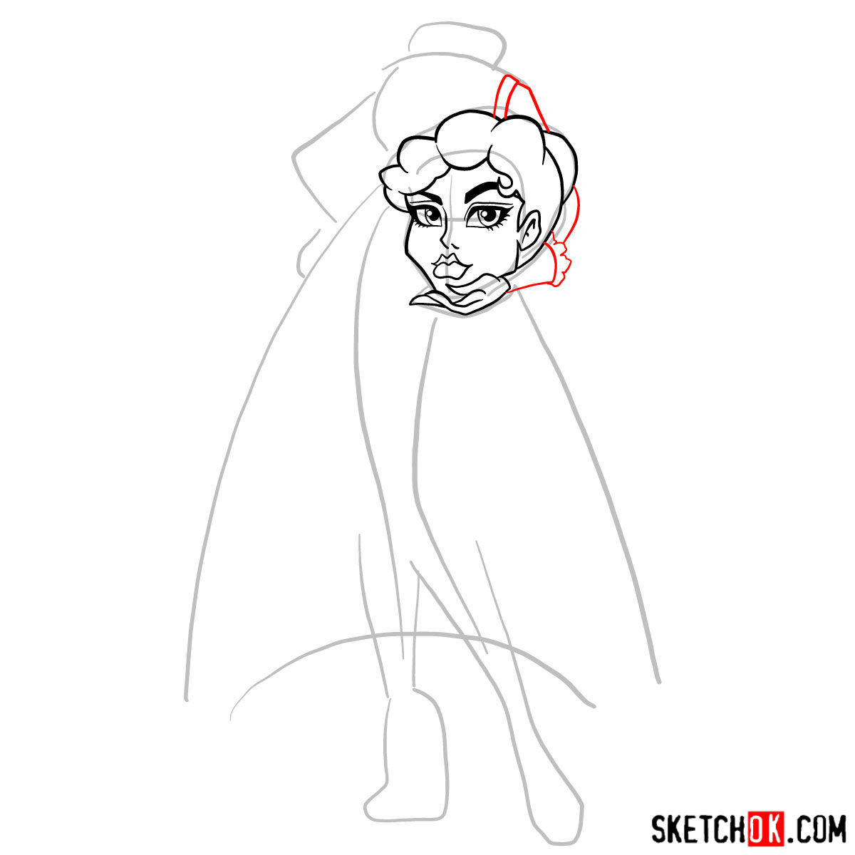 How to draw Headless Headmistress Bloodgood - step 05