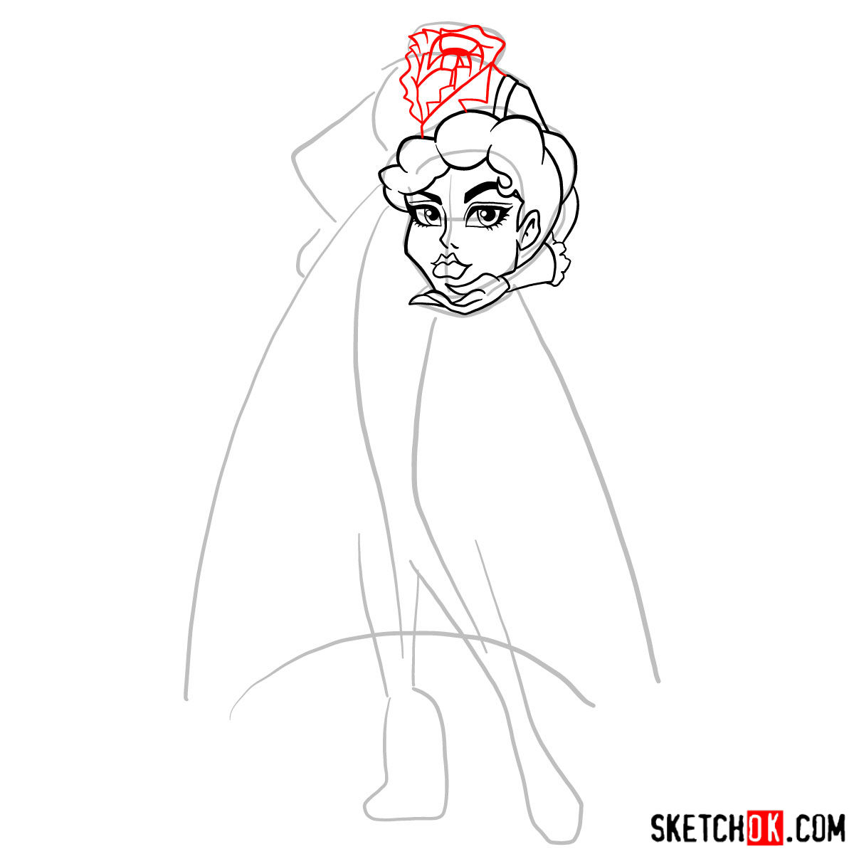 How to draw Headless Headmistress Bloodgood - step 06