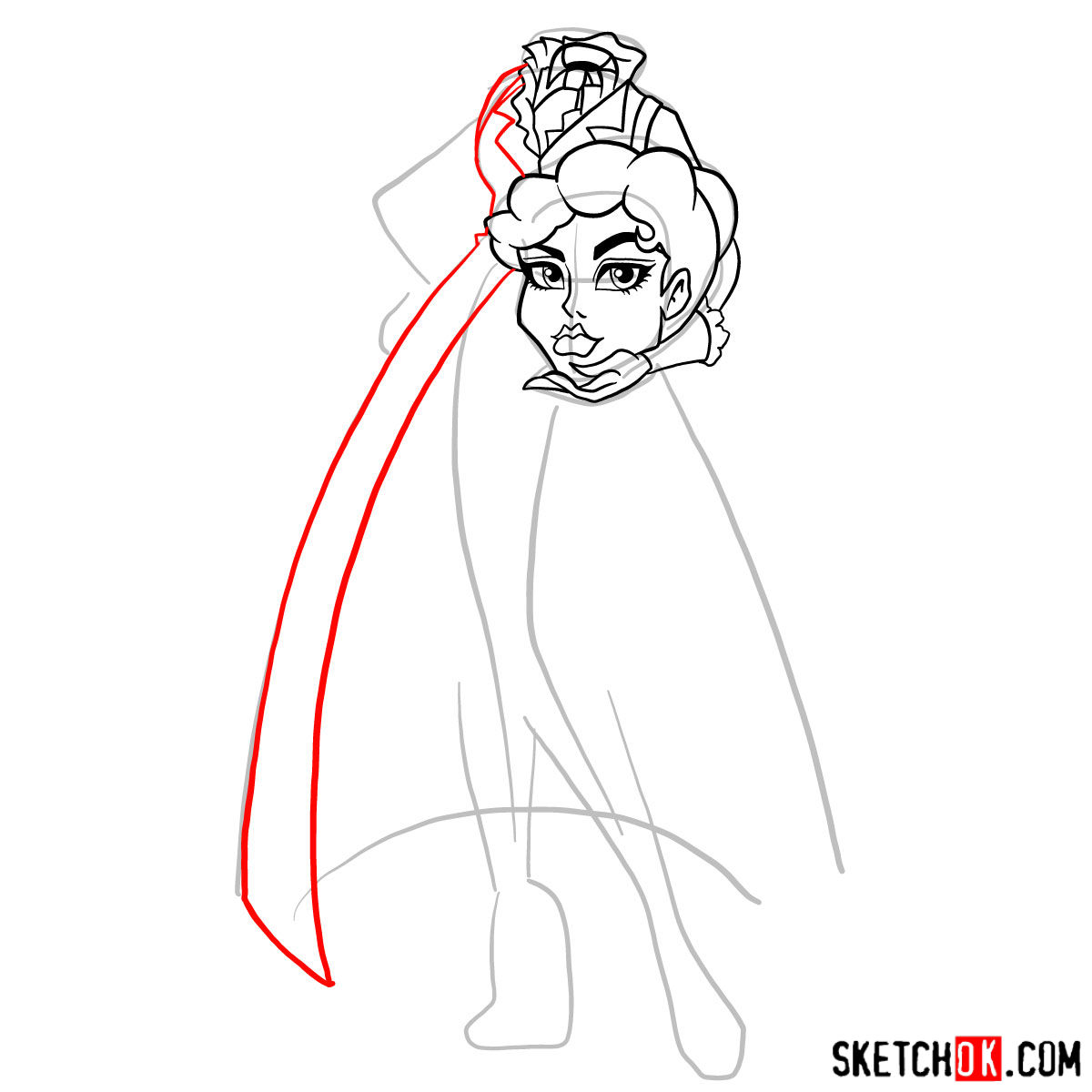 How to draw Headless Headmistress Bloodgood - step 07