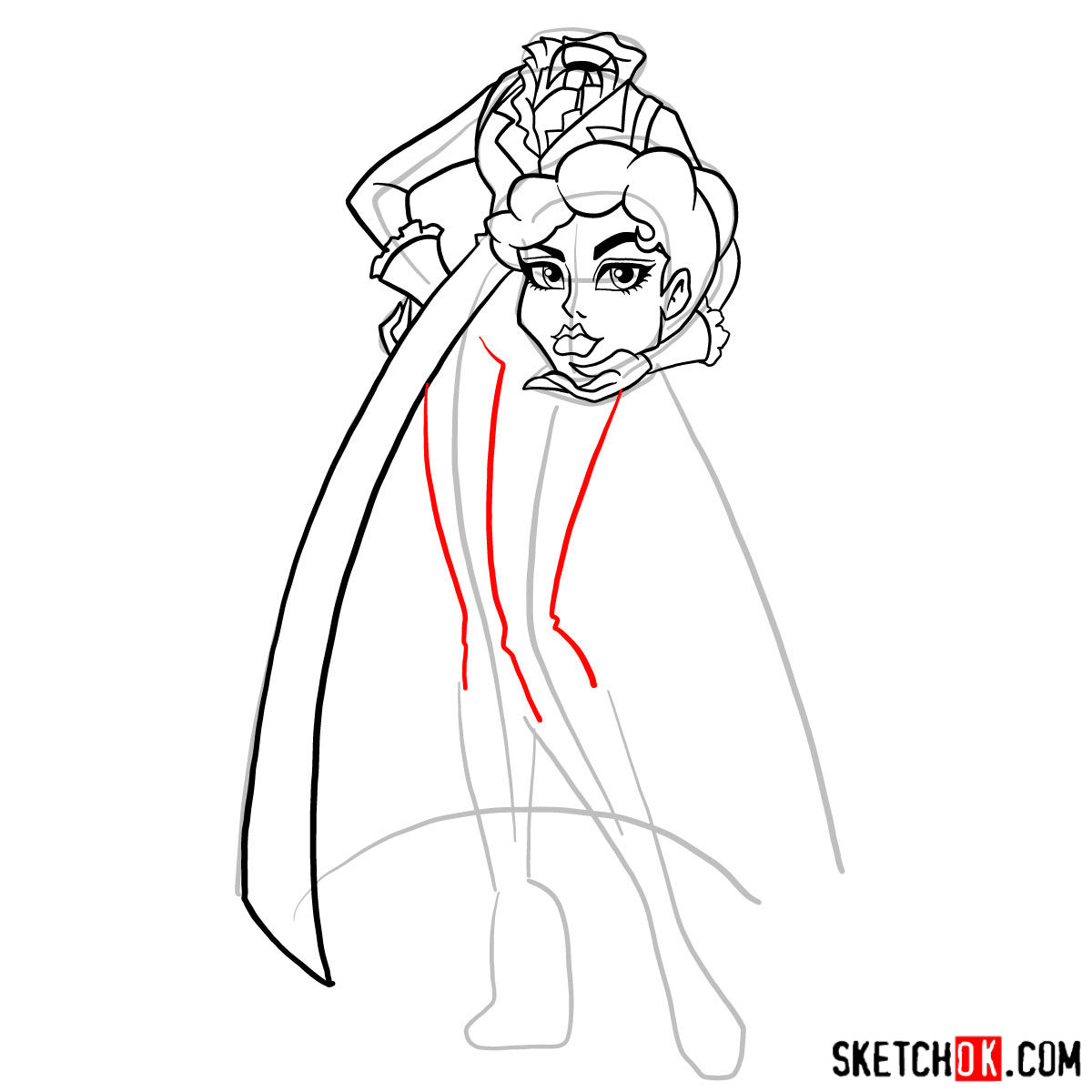 How to draw Headless Headmistress Bloodgood - step 09