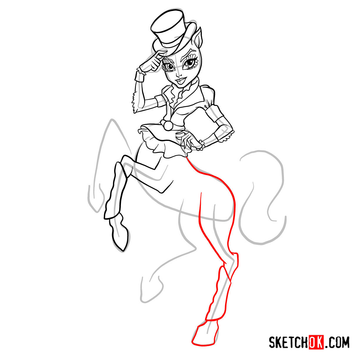 How to draw Avea Trotter - step 12