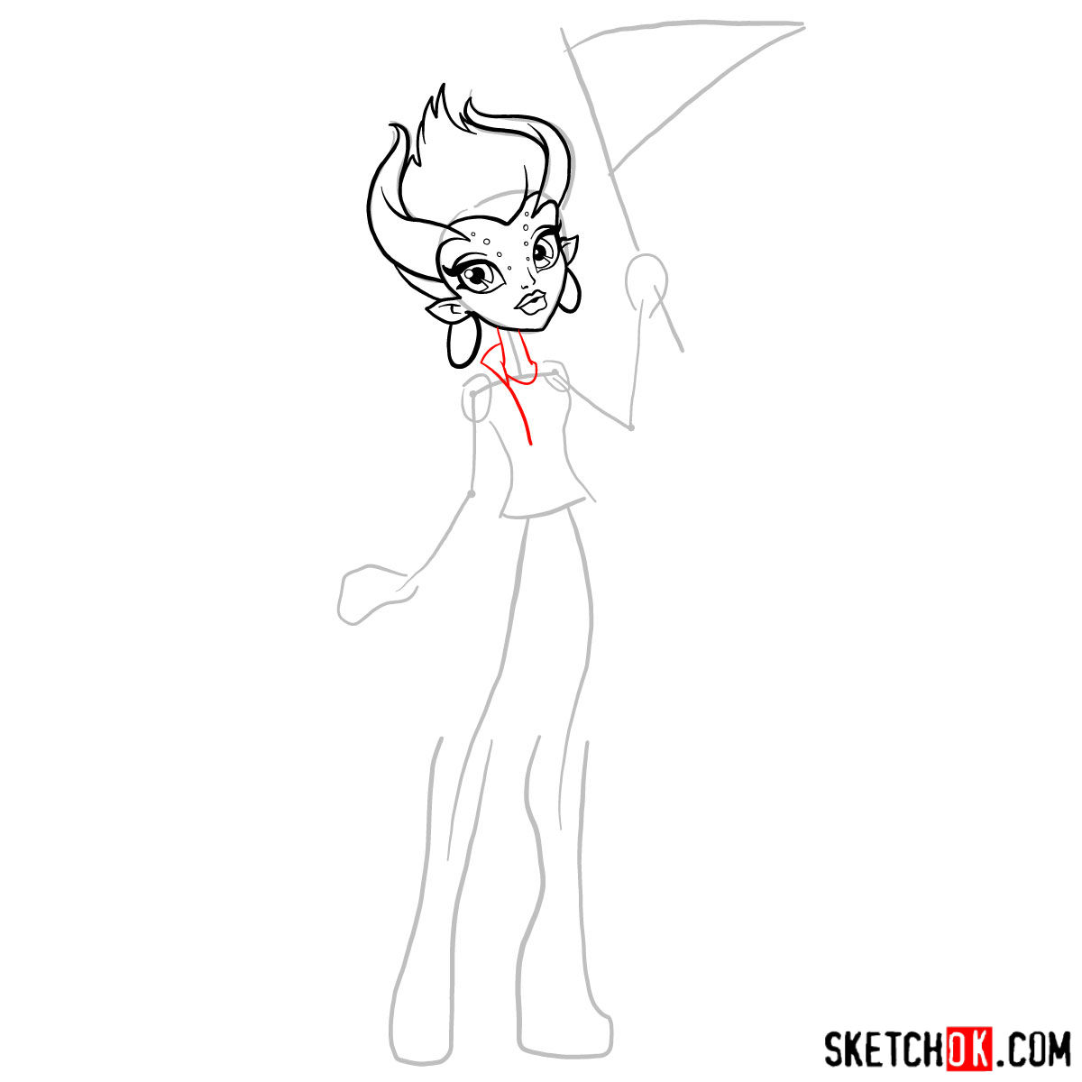 How to draw Gilda Goldstag - step 07