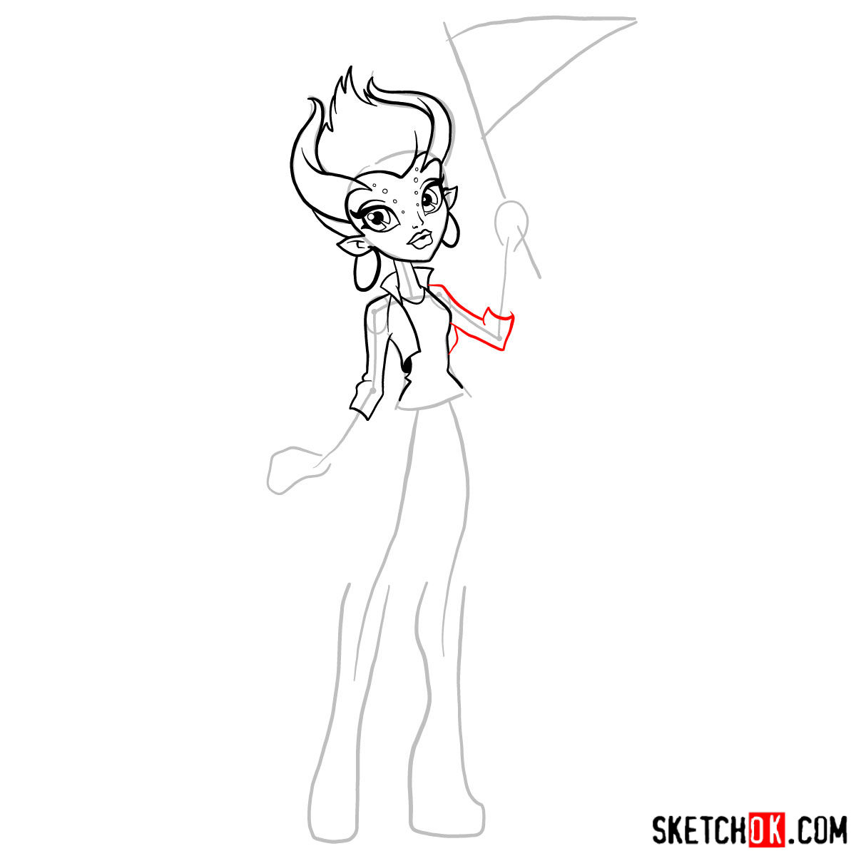 How to draw Gilda Goldstag - step 10