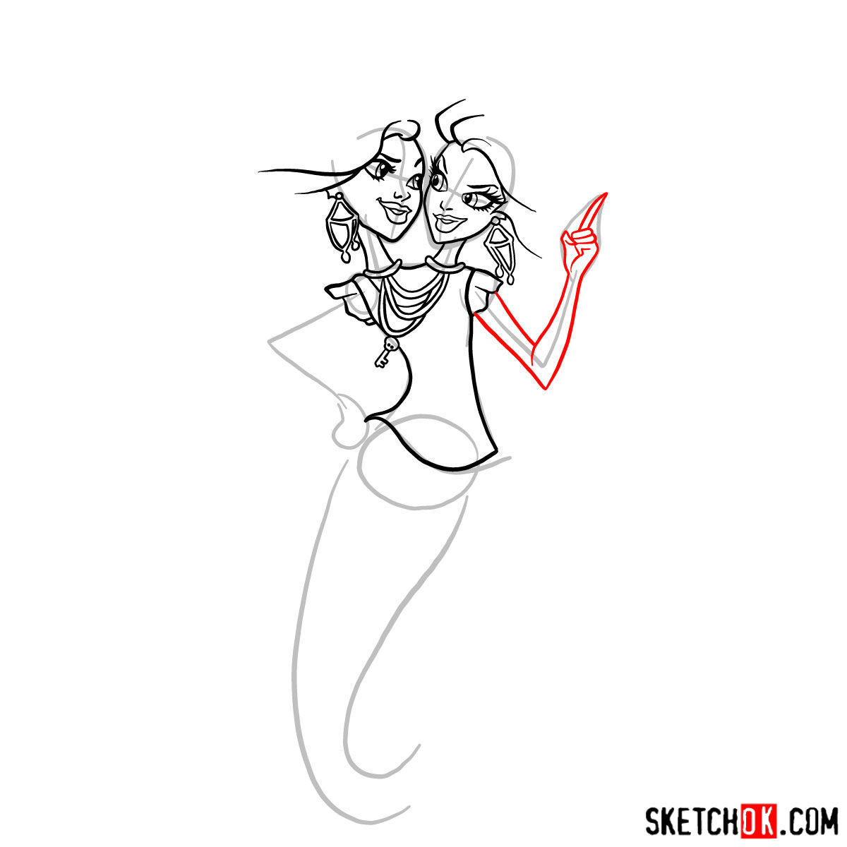 How to draw Peri and Pearl Serpentine - step 10